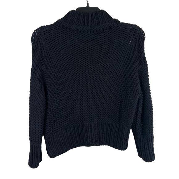 Free People Dolman Sweater Women's X-Small Black Chunky Mock Neck Comfy Cozy - Picture 4 of 14
